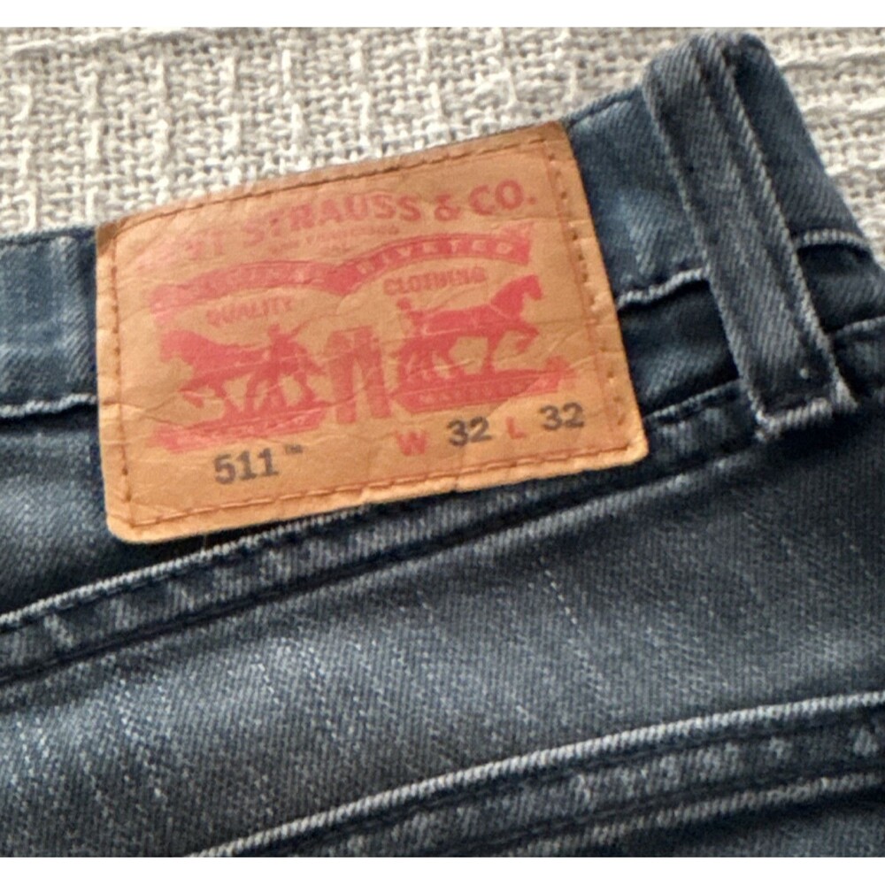 Levi's 511 Men's Black Wash Slim Fit Mid Rise Denim Jeans 5-Pocket